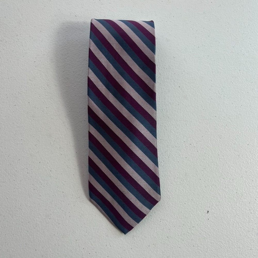 Brooks Brothers Makers Tie Men's Purple, Blue Striped 100% Silk 61" NWT